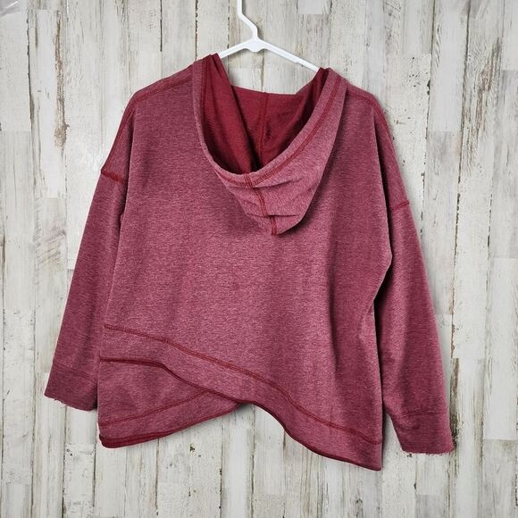 Shein Dropped Shoulder Drawstring Hoodie Maroon Red Size Small - Picture 2 of 9